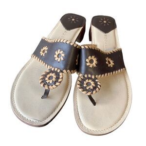 Apostrophe Jaclyn Leather Upper Sandals Size 8M Southwestern Slide On Women’s